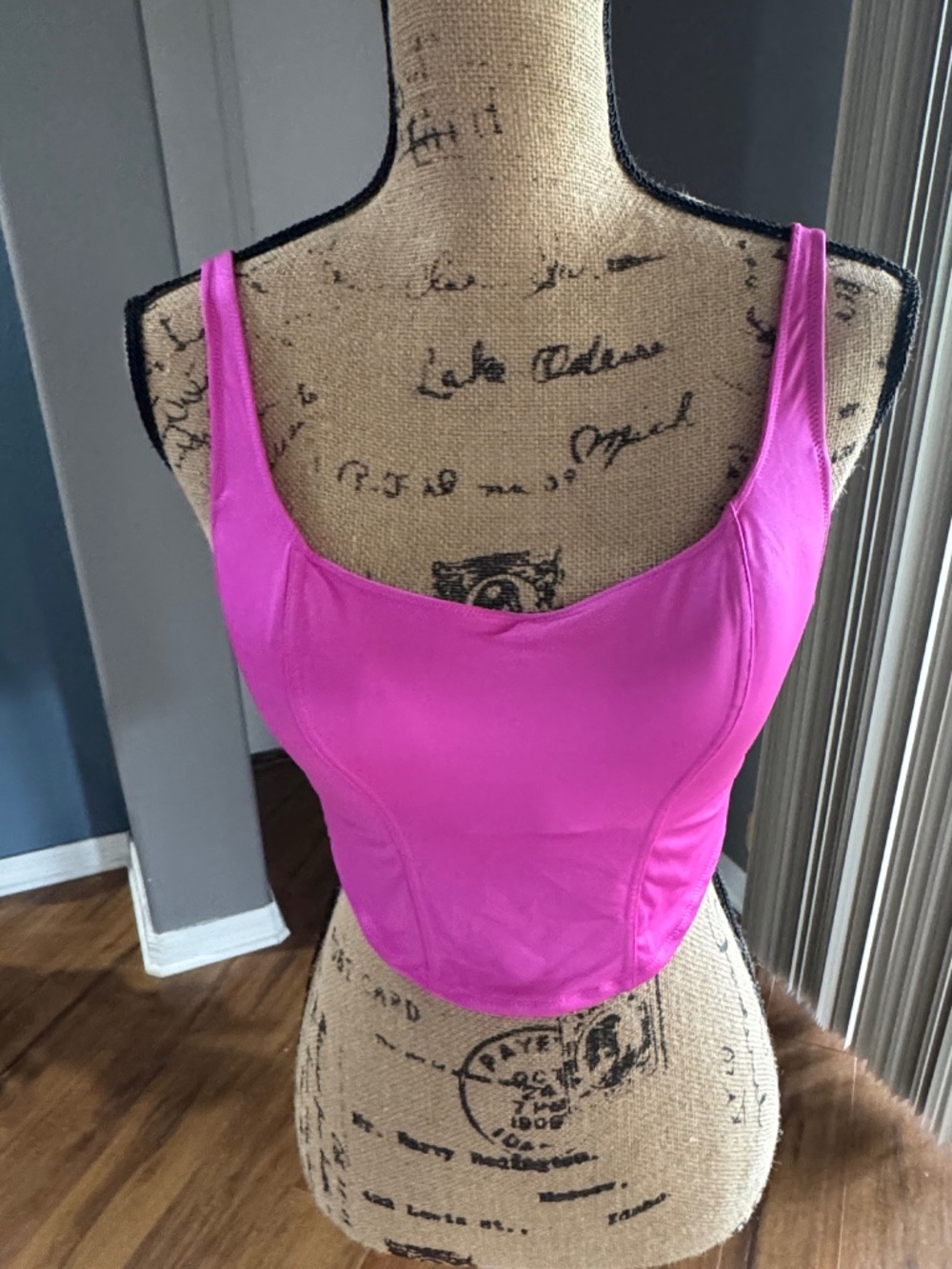Victoria’s Secret PINK Satin Corset Bustier Crop Top Hot Pink M